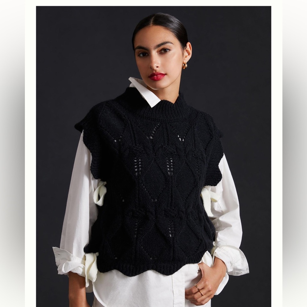 Anthropologie Bow Sweater Vest